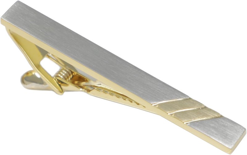 MENDEPOT Classic Silver And Gold Bi-tone Plating Tie Clips With Gift Box Men Fashion Tie bar - Image 5